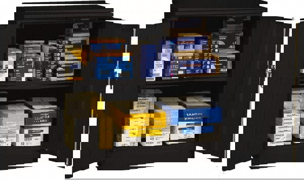 2 Shelf Locking Storage Cabinet